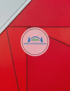 Cladding panels displaying the SCE Corp project identity