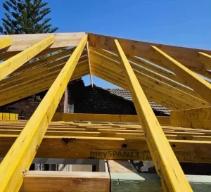 New timber roof framing installed during Hamilton South reconstruction