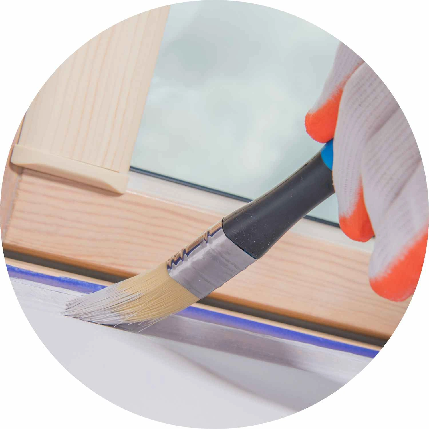 Detailed painting finish around edges, trims and adjoining surfaces