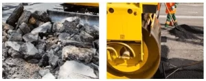 Pavement removal and asphalt resurfacing during SCE's Blackbutt NSW reconstruction project