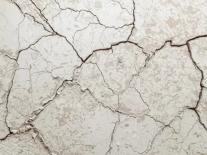 Severely cracked wall surface showing signs of structural damage and deterioration