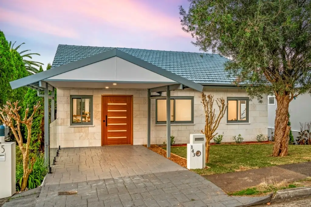 Completed front façade of a renovated residential property in Toronto NSW