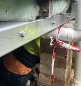 Steel beam installation during structural repairs at Currambena Preschool and Primary School