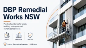 DBP remedial works NSW guide for strata managers and building managers planning cladding, waterproofing, structural and fire safety repairs