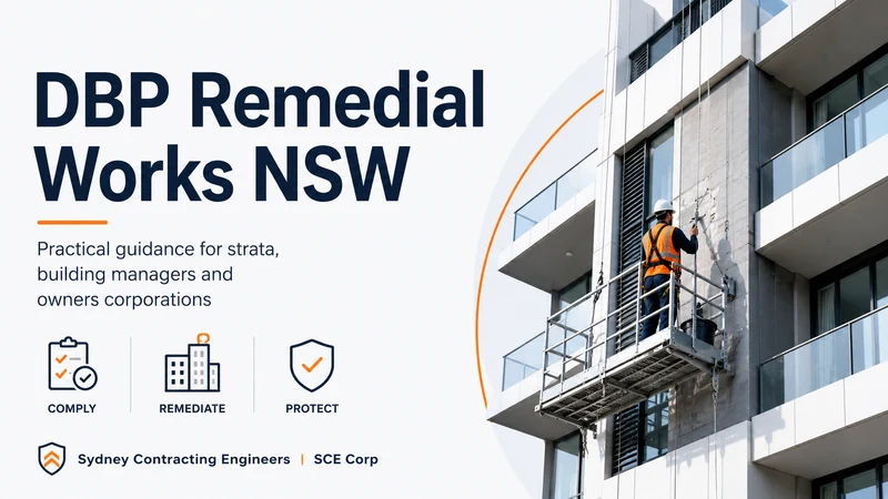 DBP remedial works NSW guide for strata managers and building managers planning cladding, waterproofing, structural and fire safety repairs