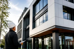 Cladding defects and water ingress warning signs on a commercial building façade in NSW